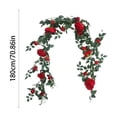 thumbnail image 3 of Guirnalda de Enredaderas de Rosas Artificiales de 180 cm, Decoración Colgante de Flores Falsas con Hojas Verdes para Bodas, Jardines, Uso en Interiores y Exteriores, 3 of 6