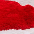 thumbnail image 4 of Allstar Red Rug, High Quality Faux Sheep / Polar Bear Shape, No-Shedding, Ultra-Extended Pile Height Shag (2' 11" x 3' 11"), 4 of 5