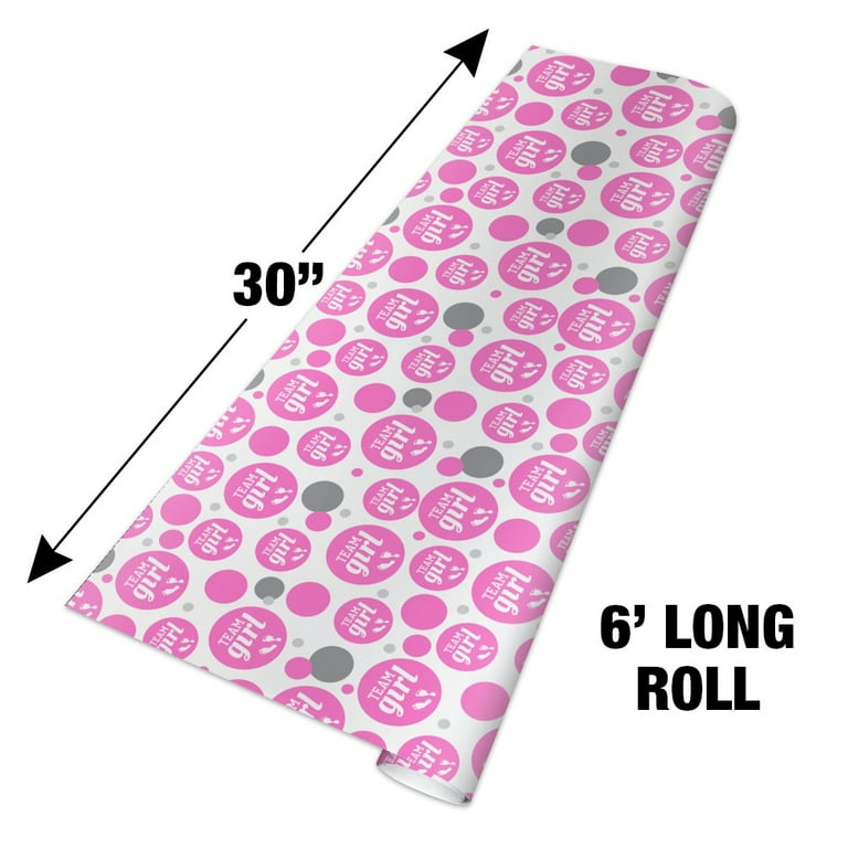 Cute Baby Footprints Pink Girl Theme Wrapping Paper Sheets