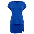 thumbnail image 7 of IWRICH Skort Sets for Women 2 Pieces Summer Casual Outfits Two Pieces Travel Short Sleeve Lined Split Athletic Skirt Sets Blue XL, 7 of 7