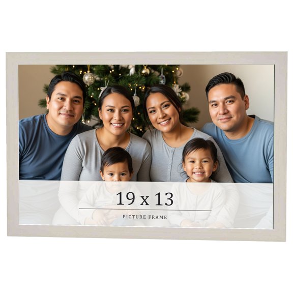 19x13 Frame White Wheat Solid Wood Picture Frame | Moulding Width 0.75 Inches | Interior Depth 0.5