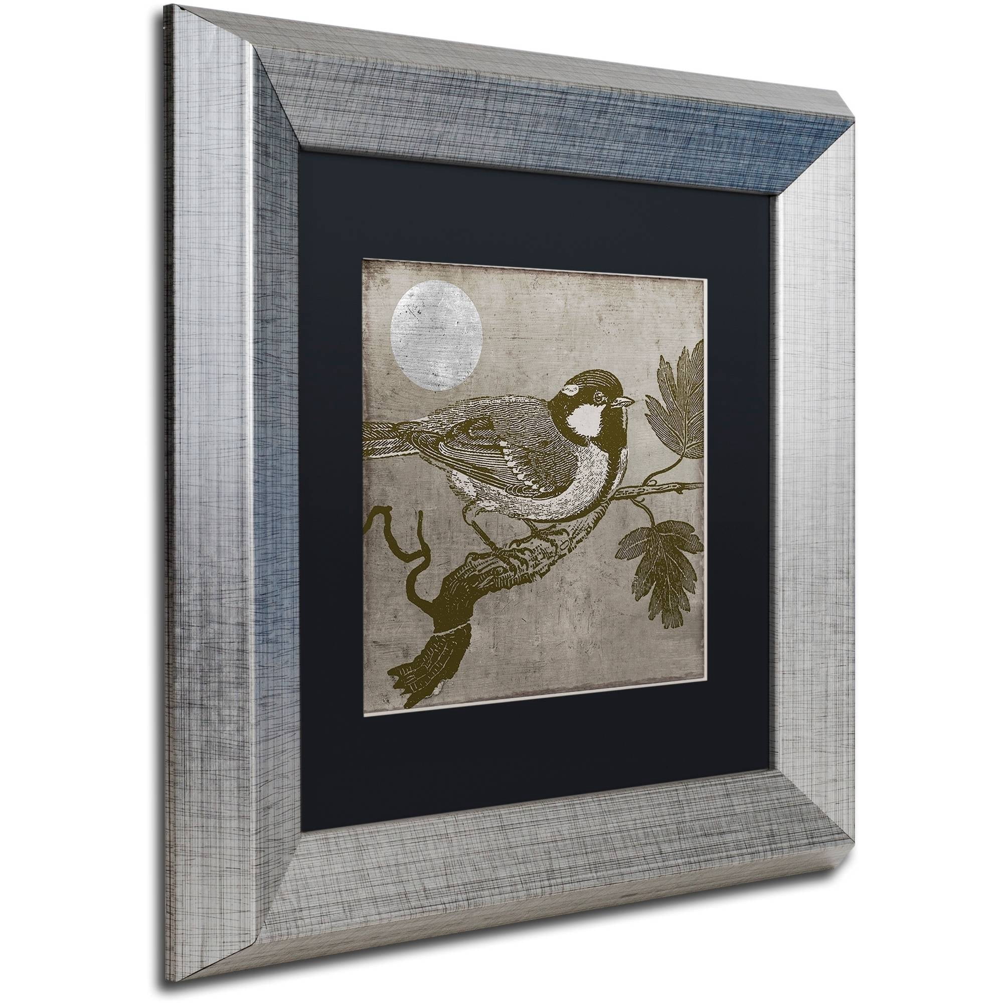 Trademark Fine Art "Moon Bird" Canvas Art by Color Bakery Black Matte, Silver Frame