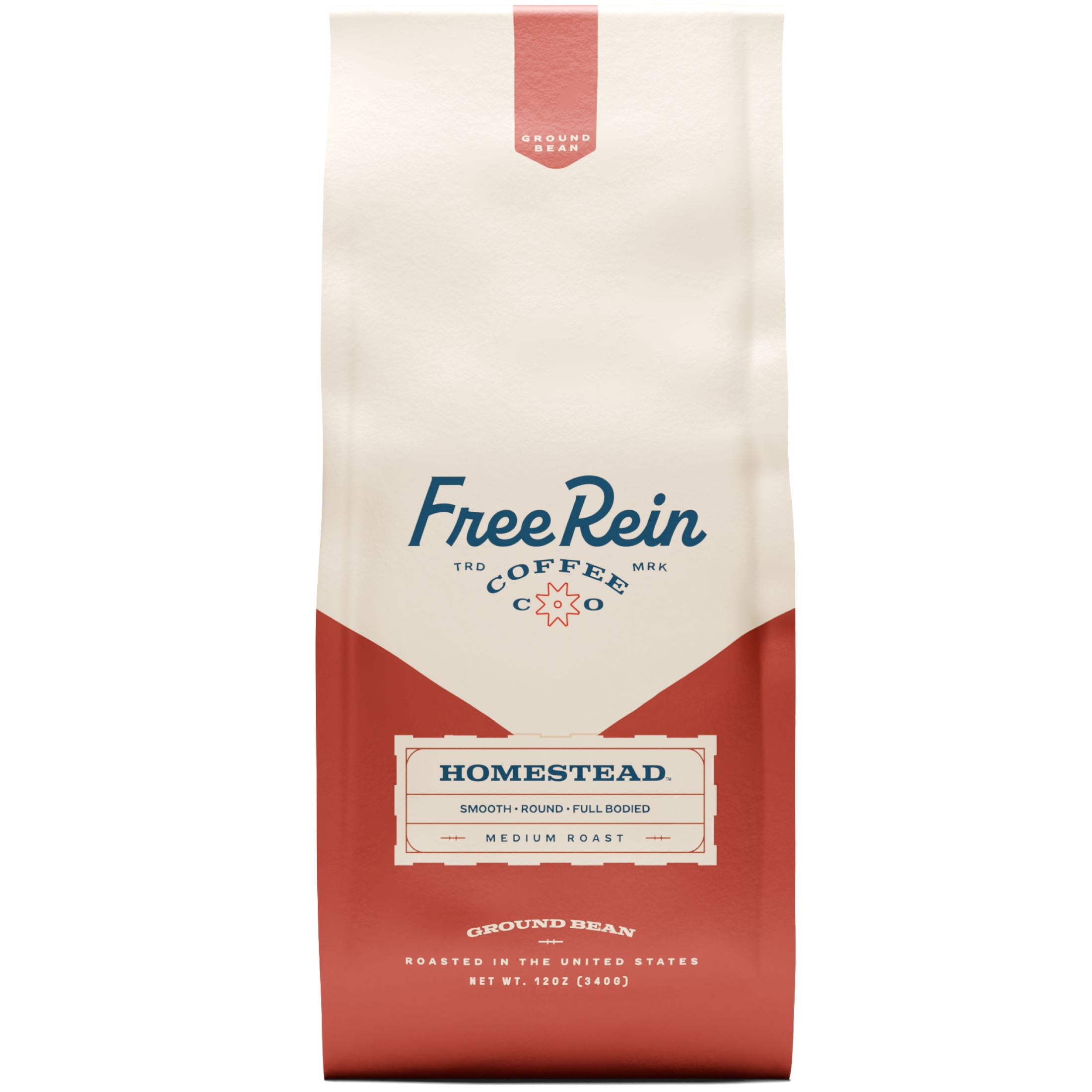 (6 pack) Free Rein Coffee Company, Homestead Medium Roast Ground Coffee, 12oz Bag