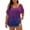 Dark Purple-70320aa, variant on Trgacdwlo L-5XL Plus Size Women Cold Shoulder Tops Gradient Crew Neck Short Sleeve Shirt for Women Hide Belly Vintage Women's Tunics Blue L