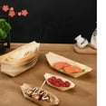 thumbnail image 4 of THY COLLECTIBLES Pack of Disposable Wooden Boat Plates  Sushi & Appetizer Serving Trays, Leaf-Shaped Food Containers for Catering, Parties, Weddings, and Picnics 72, 7.5 Inch, 4 of 9