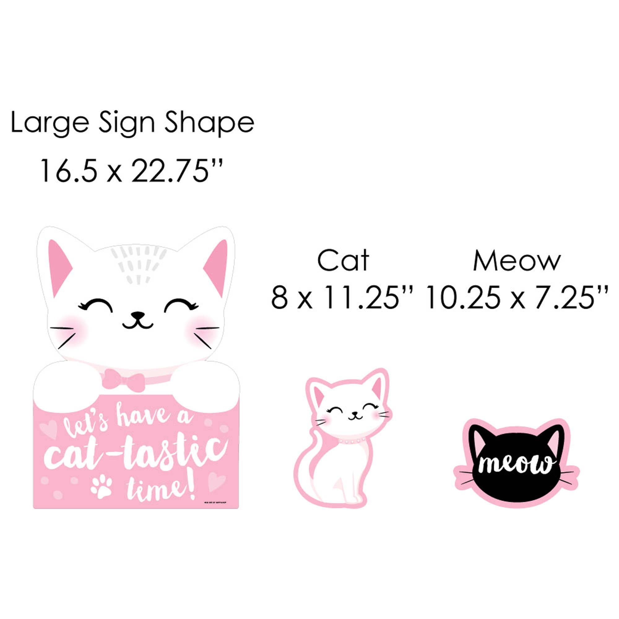 Big Dot of Happiness Purr-fect Kitty Cat - Yard Sign and Outdoor Lawn Decorations - Kitten Meow Baby Shower or Birthday Party Yard Signs - Set of 8