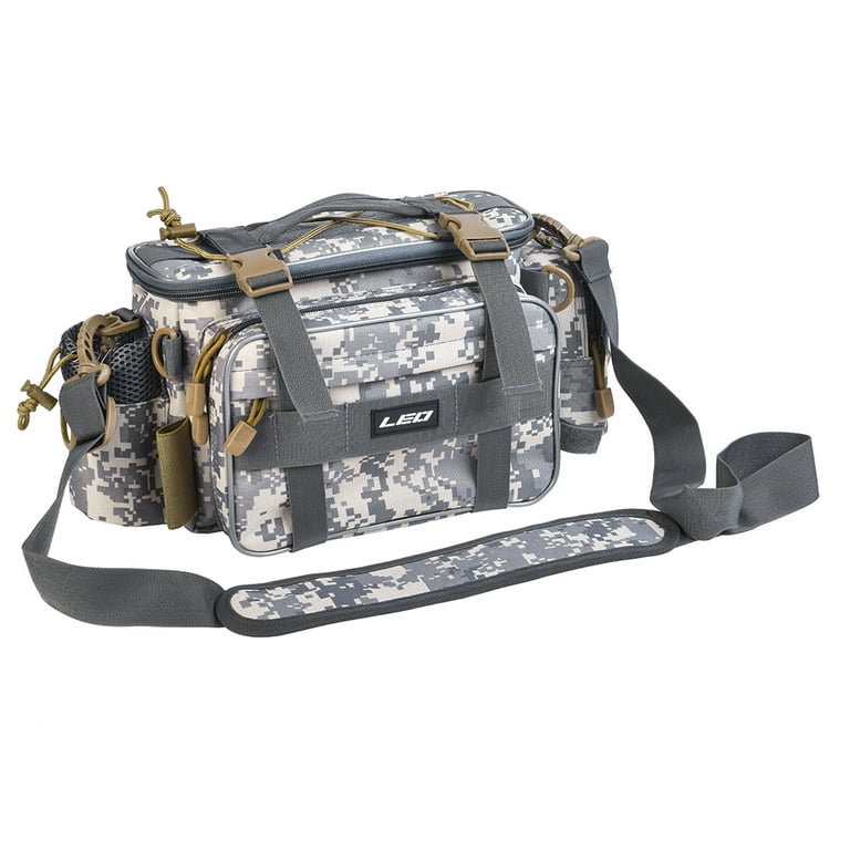 Multifunctional Crossbody Bag, WaterResistant Fishing Tackle Bag with  Removable Division Plate 