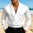 thumbnail image 5 of gbyLJF Men's Wrap V-neck Satin Shirts Business Casual Long Sleeve Blouses Wedding Party Dressy Tops, 5 of 8