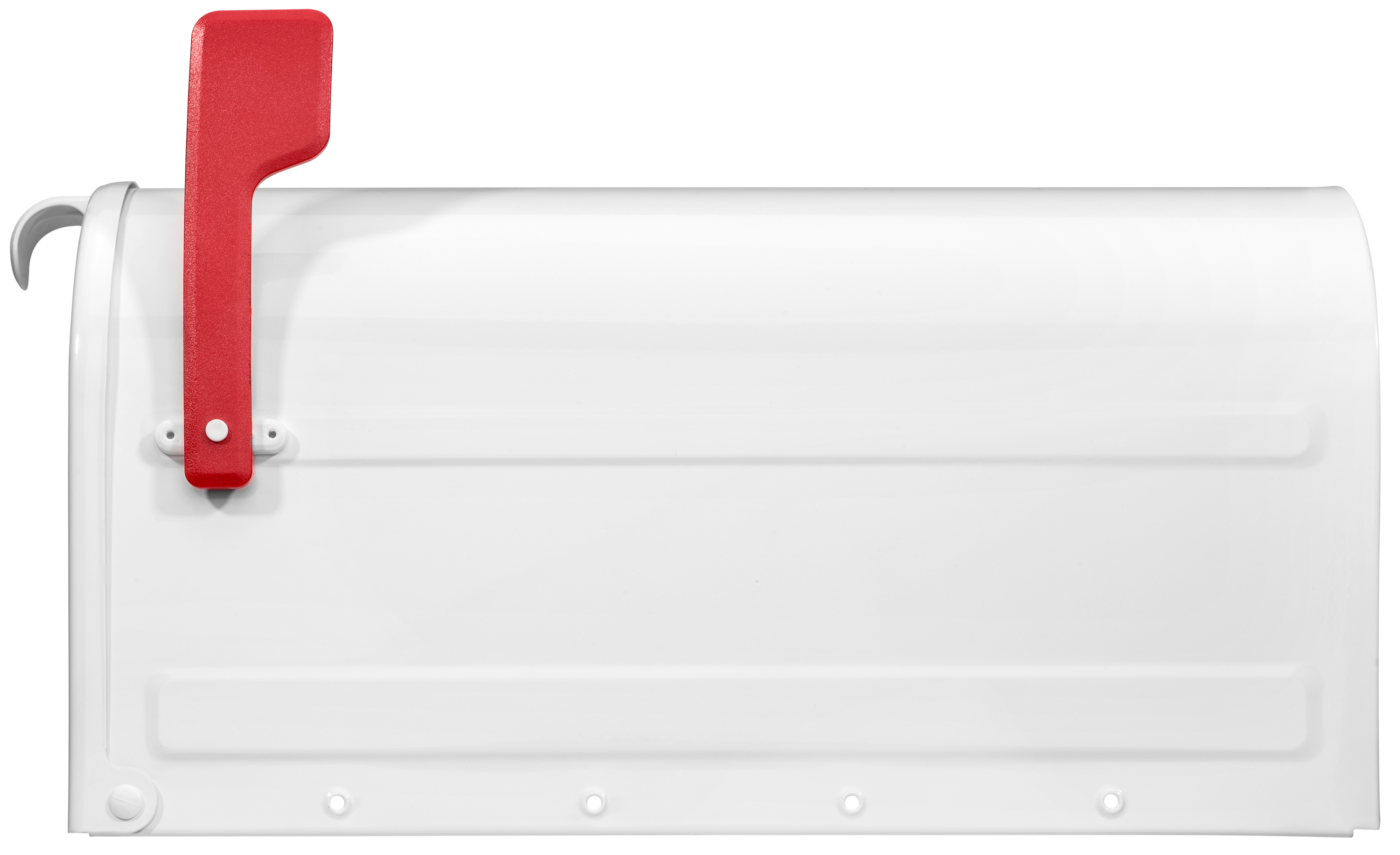 MB2 Post Mount Mailbox White with Red Flag