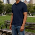 thumbnail image 6 of YODETEY Men’s Classic Solid Polos Shirt, Men’s Everyday Fit Collar Casual Shirts,Big and Tall Navy,Size S-3XL, 6 of 6