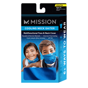 Mission Cooling Youth Neck Gaiter 6  Ways To Wear, Face Mask, UPF 50, Cools when Wet- Mission Blue