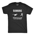 thumbnail image 1 of T-shirt pour Hommes Course Motivation Raptor Chase Drôle Dinosaure Tee Graphique Nerd (Noir Chiné) - L, 1 of 4
