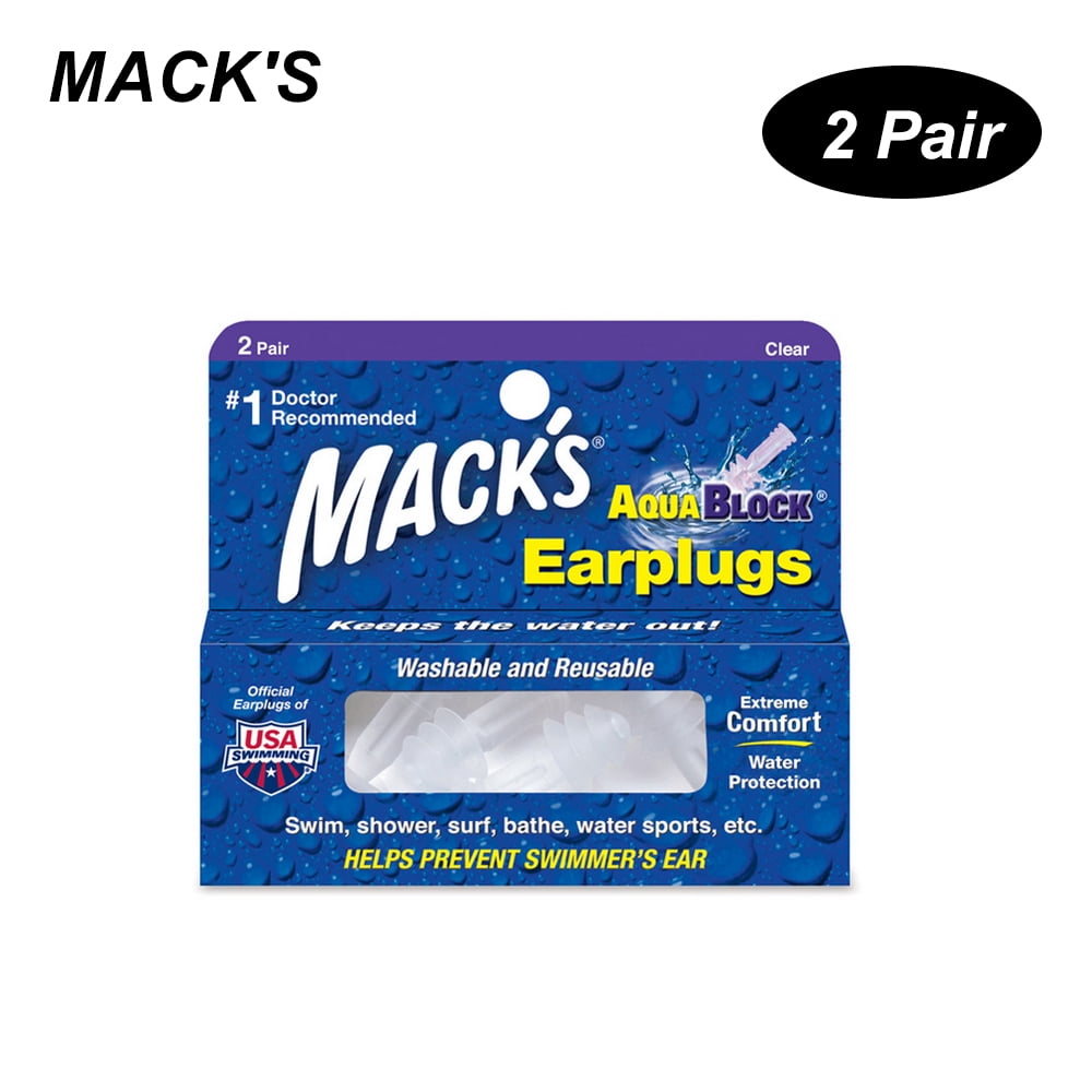 MACK'S 2 Pairs noise Silicone Earplugs Professional Waterproof