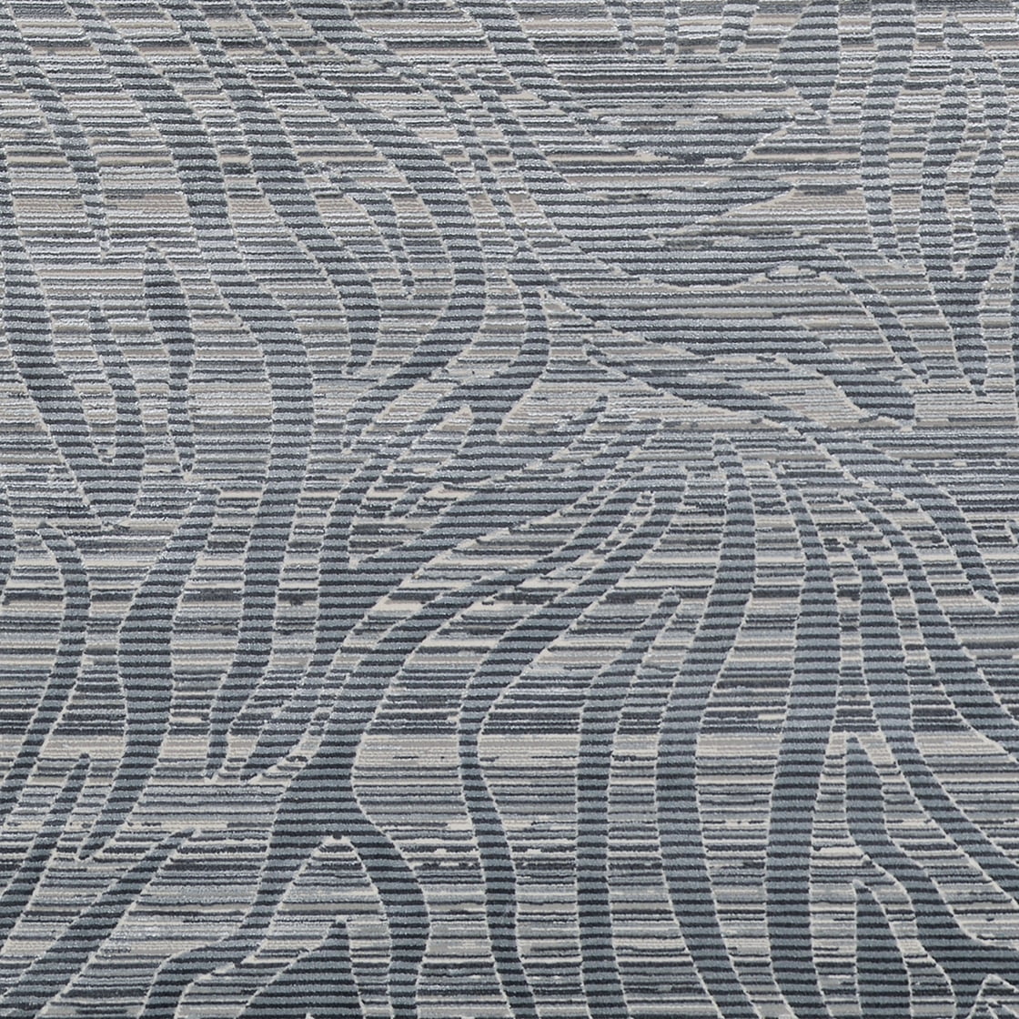 Couristan Siena Serpentine 2'7" x 7'2" Steel-Ivory Runner Rug