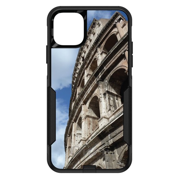 DistinctInk Case for iPhone 15 (6.1" Screen) - OtterBox Commuter Custom Black Case - Roman Colosseum Rome