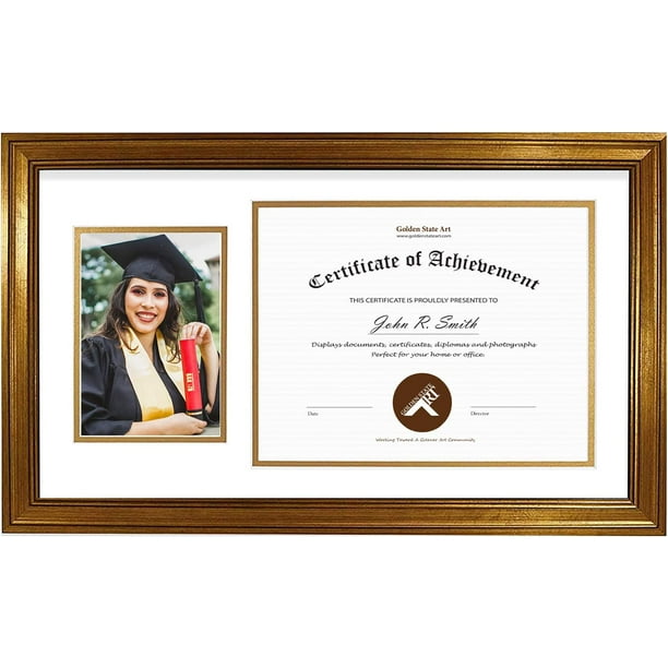 , 11x19.5 Frame for 8.5x11 Diploma/Certificate & 5x7 Picture, Sawtooth