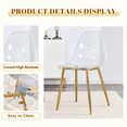 thumbnail image 3 of LUFTUT 5-Piece Kitchen Table and Chairs Set for 4, 51" Tempered Glass Dining Table with Metal Legs, 4 Clear Acrylic Chairs, Space-Saving Modern Apartment/Breakfast Nook Set, Easy Clean, 3 of 10