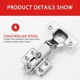 thumbnail image 4 of 2-Pack Frameless Cabinet Hinges, Soft-Closing Concealed European Style, 3D Adjustable Clip-On, 4 of 6