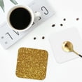 thumbnail image 5 of Kll Square Drink Coasters Set Of 4,Pu Leather Absorbent Coasters Set Decorative Coffee Cup Coasters Housewarming Gift For Home Decor-Gold Glitter, 5 of 9