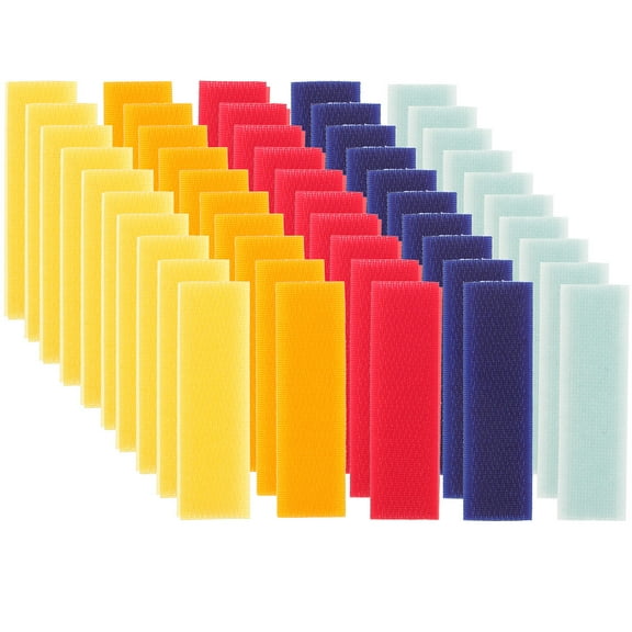 50Pcs Fastening Nylon Tape with Hook And Loop for Shoes Clothes Hats Pants Assorted Color