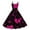 Hot Pink, variant on Women's A-line Dress Casual Fashion Valentine's Day Heart Print Off-Shoulder Sleeveless Dress Black 2XL