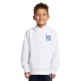 thumbnail image 1 of Sudadera con capucha Messi para niño, manga larga, polar, blanca, talla 7, 1 of 4