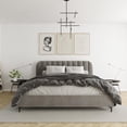DHP Callie Upholstered Bed, King Size Frame, Light Gray Velvet