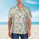 thumbnail image 2 of Fotbe Rabbit And Butterfly Camisa Hawaiana para Hombre Unisex – Camisa Casual de Verano con Botones de Manga Corta de Algodón y Lino,Medium, 2 of 7