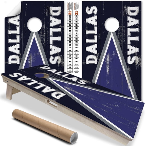 Dallas Cornhole Board Wraps and Decals for Boards Set of 2 Skins Professional Vinyl Covers Sticker - Football Tailgating Cornhole Wraps Stickers Cornhole Skins Cornhole Wraps for Boards