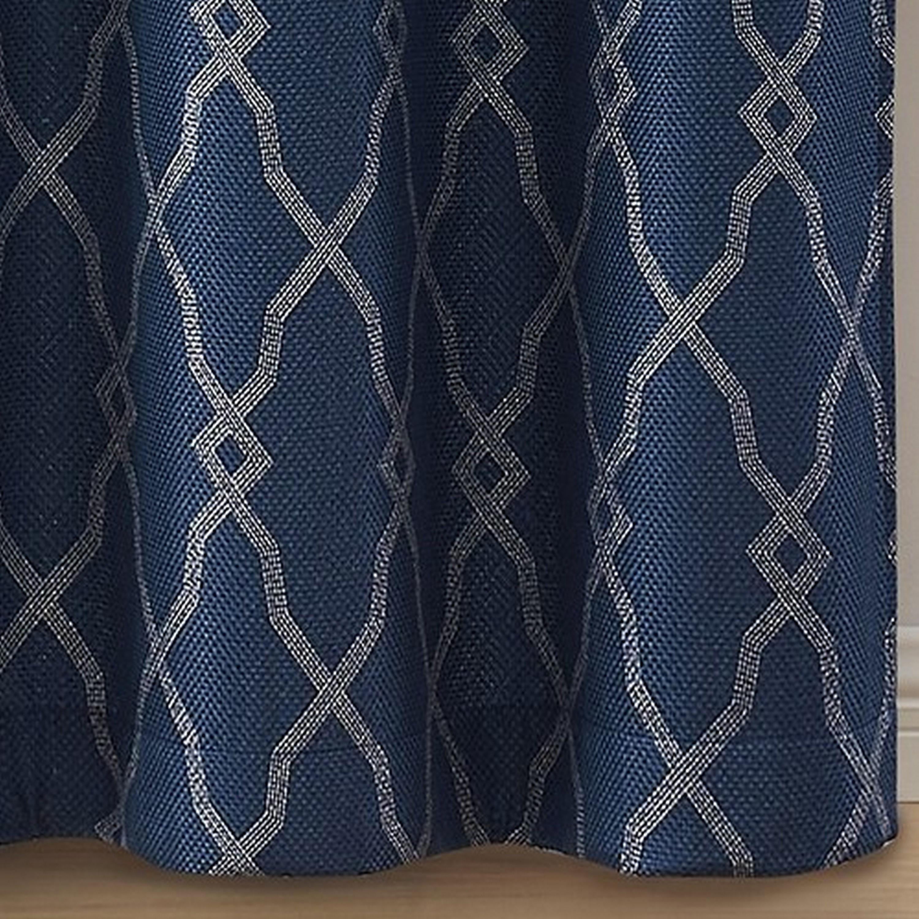 VCNY Home Smith Navy Trellis Rod Pocket Blackout Curtain Panel, 52" x 90"