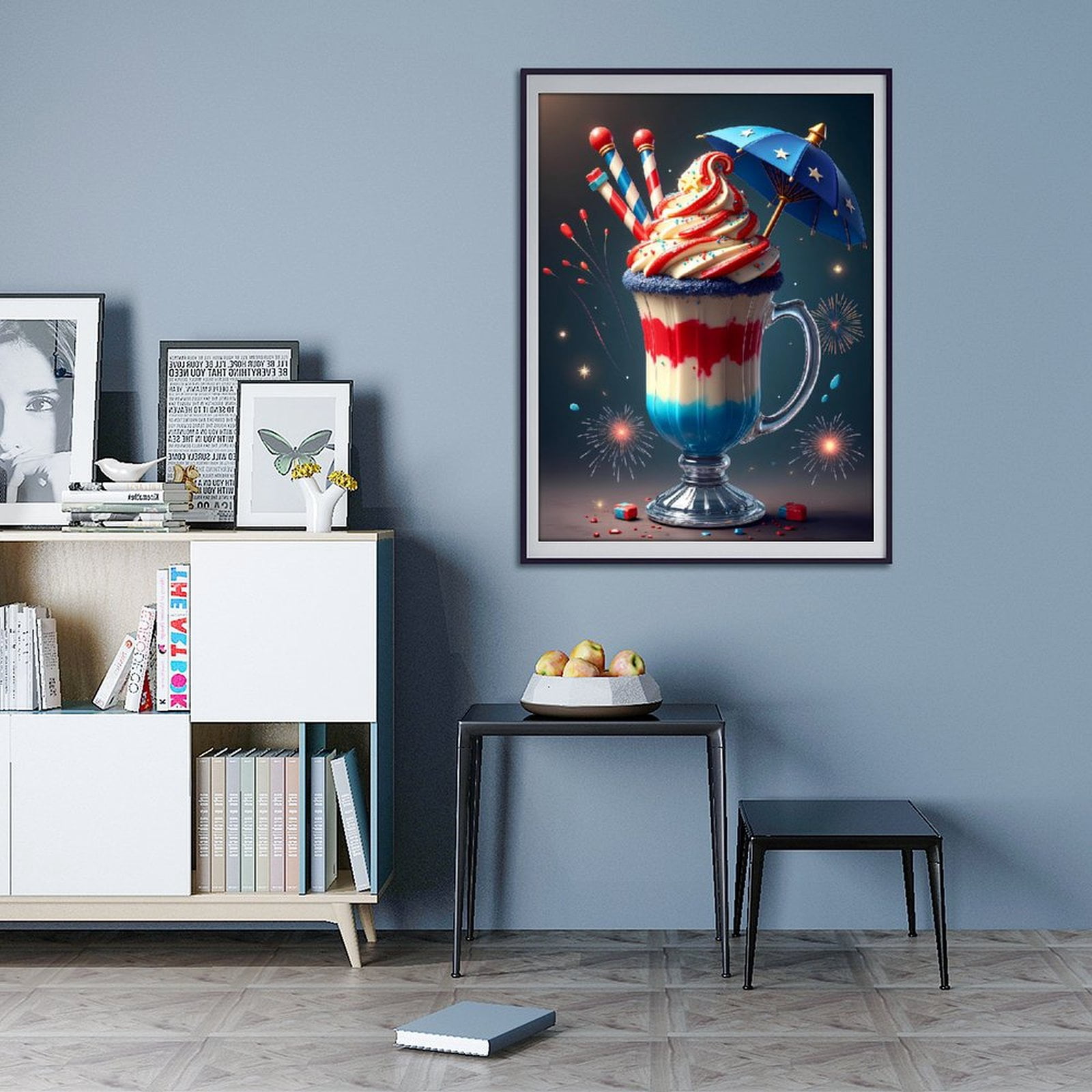 Diamond Art Kit for Adults, Candle Colorful Dessert Print No.9 Diamond Painting for Adults Beginners, 5D DIY Diamond Art Painting Kits, Colorful Diamond Painting Craft for Home Decor 12x16