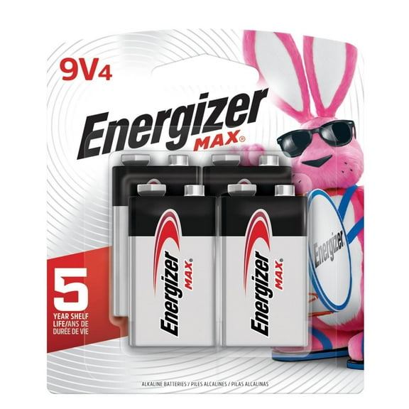 Piles alcalines 9 V Energizer MAX, emballage de 4