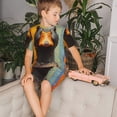 thumbnail image 4 of Fotbe Colorful Painted Duck Pijama Estampada de 2 Piezas para Niños – Ropa de Dormir de Manga Corta Cómoda para Niños y Niñas, Camiseta y Shorts de Algodón-4X-Large, 4 of 6