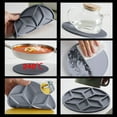 thumbnail image 4 of XYRSRUW Silica Gel Placemat, Heat Resistant Silicone Mat for Hot Dishes, Multi-Functional Insulation Pad for Tableware, Double-Sided Anti-Scald Kitchen Mat(Gray), 4 of 6