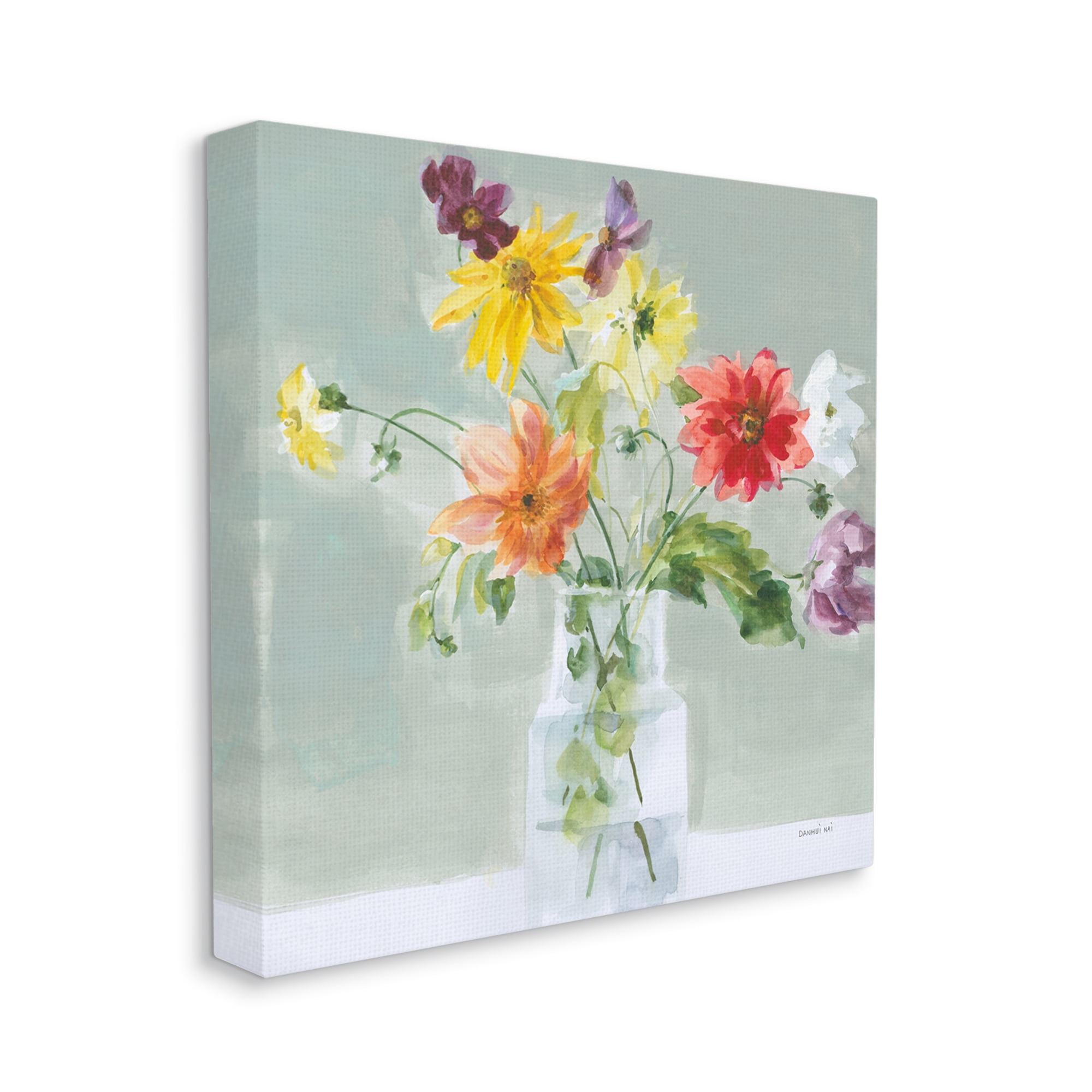 Stupell Industries Wild About Wildflowers Botanical & Floral Painting Gallery Wrapped Canvas Art Print Wall Art, 17 x 17