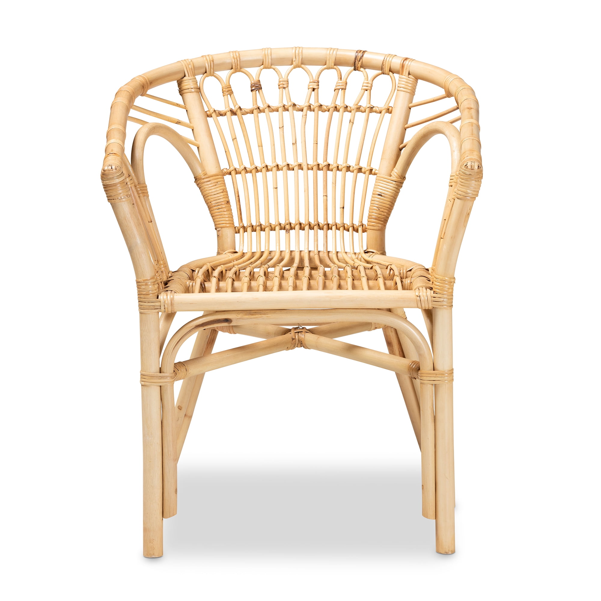 bali & pari Kaka Rattan BOHO Dining Chair, Natural Brown