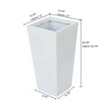 thumbnail image 4 of LuxenHome Set of 2 White MgO Tall Tapered Square Planters, 4 of 8