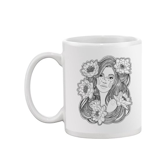 Girl With Water Lilies Mug - Image by Shutterstock