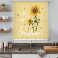 thumbnail image 4 of Yellow Sunshine Sunflower Semi Sheer Curtains Drapes for Living Room,Bedroom,French Doors Window 96 Inches Long,Pastoral Bees Farmhouse Floral Rod Pocket Chiffon Curtain Drapery Voile Draperies Panel, 4 of 8