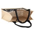 thumbnail image 4 of Sac fourre-tout carré vintage en jute, sac à main de rangement, sac à bandoulière (M, noir), 4 of 4