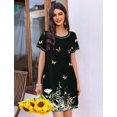 thumbnail image 3 of Ekouaer Nightgowns for Women 2 Pack Night Gowns Short Sleeve Sleepshirts Pullover Nightshirts Soft Sleepwear, 3 of 6