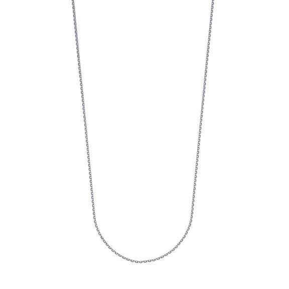 14k White Gold 1.15mm Open Sparkle-Cut Cable Chain Necklace Lobster Lock Closure - 18 Inch
