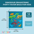 thumbnail image 3 of 12 Pack Drawstring Dinosaur Party Favor Bags 12 x 10 Inches, Goodie Bags for Birthday, Baby Shower, Dino-Themed Favors, 3 of 10