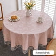 thumbnail image 3 of PU Waterproof Round Tablecloth Wipeable For Dining Room Living Room Kitchen,Oil-proof Wrinkle Free Jacquard-Pink G-280cm(110in), 3 of 8