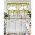 thumbnail image 4 of Summer Lemon Swag Kitchen Curtains Sets for Windows 24 Inch Length, Eucalyptus Flower Leaf Retro Botanical Short Window Curtain Panels Swags Valances and Tiers 3 Piece Set for Cafe/Dining Room, 4 of 5