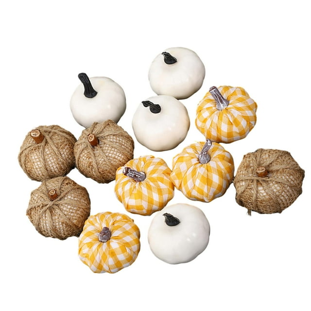 12x calabazas artificiales de otoño, accesorios vegetales falsos, artesanías, decoración ligera para fiesta de otoño, decoración de granja, decoración Estilo D BLESIY accesorios de calabaza para halloween
