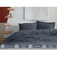 thumbnail image 4 of Ruvanti King Size Cotton Duvet Cover Set - Dark Grey, 3 Pieces with Button Closure,106x96 inches, 4 of 7