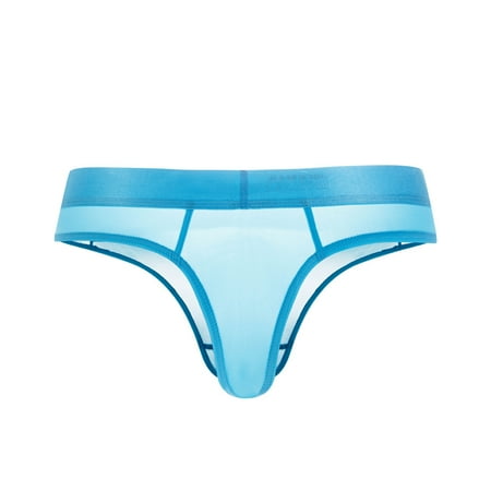 

LONKITO Bikini Sets for Men s Breathable Underpants Thin Sexy Hip-revealing T-back Underwear Briefs Blue XL