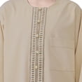 thumbnail image 7 of Otqutp Boys Arab Thobe Muslim Kaftan Kids 𝗜slamic Clothing Ethnic Trim Ramadan Prayer Clothing Long Sleeve Arabic Robe Dress, 7 of 7