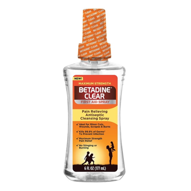 Aerosol de primeros auxilios Betadine Clear Max Strength 177 ml
